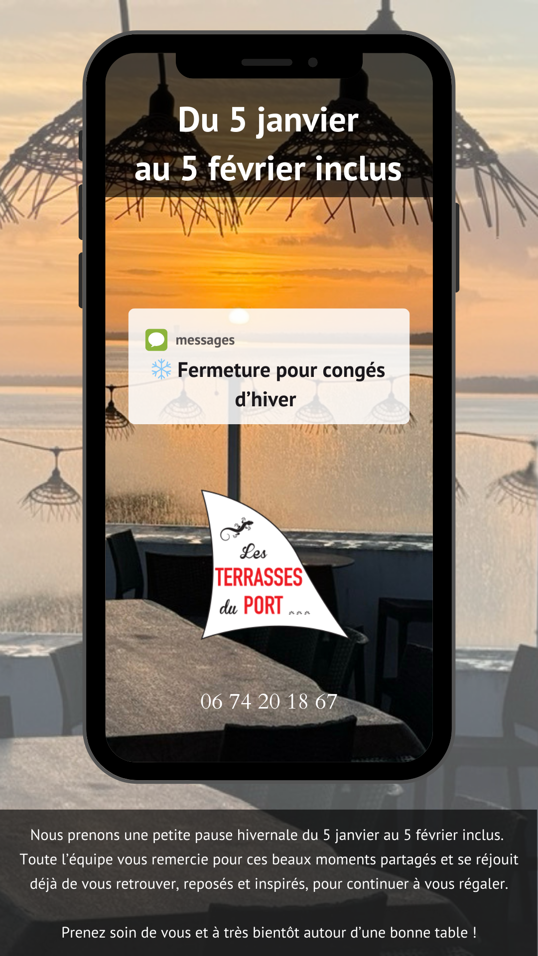 Les Terrasses Du Port Restaurant Bassin Darcachon Fermeture Conges Dhiver 2026